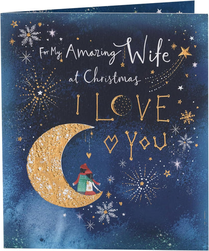 Moon Design Wife Christmas Card
