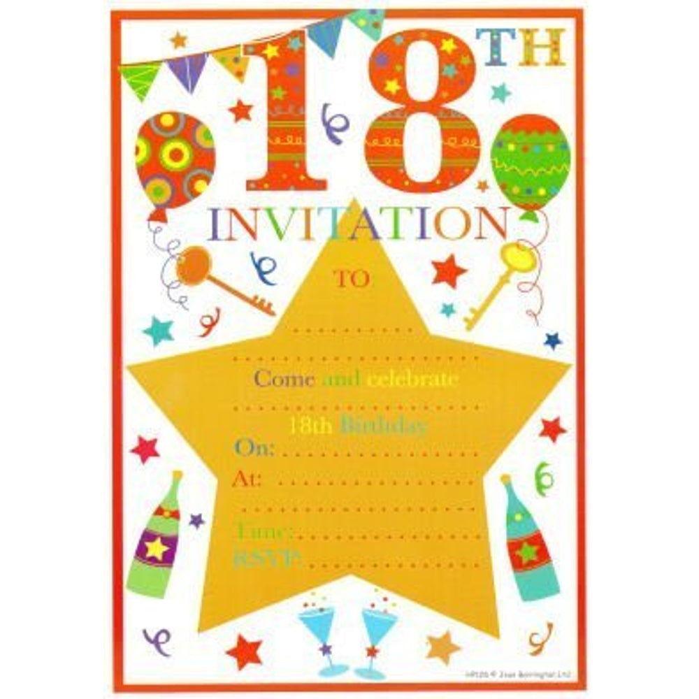 18th Birthday Party Invitations 20 Pack Evercarts