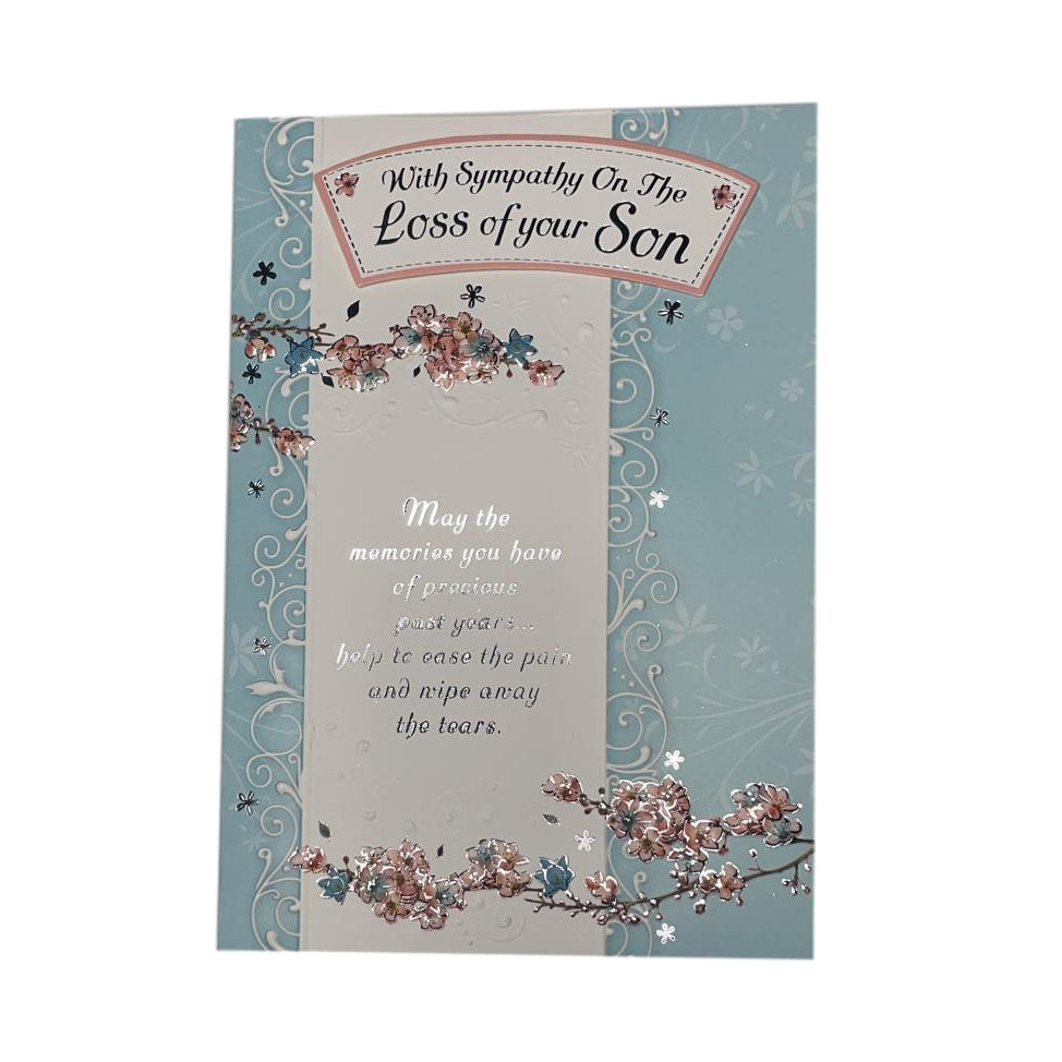 With Sympathy On Loss of Your Son Silver Foiled Card – Evercarts