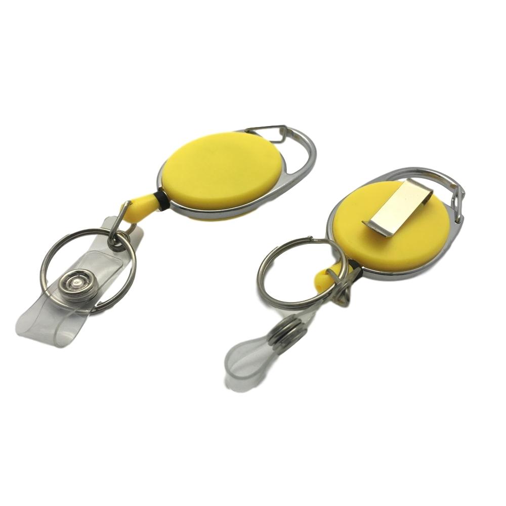 Yellow Solid Key Reel with Keyring & ID Card Badge Holder – Evercarts