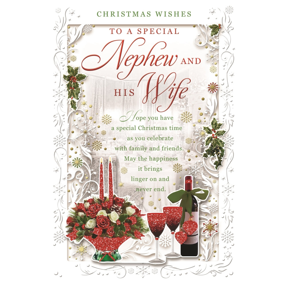 To a Special Nephew and His Wife Best Wishes Classic Design Christmas