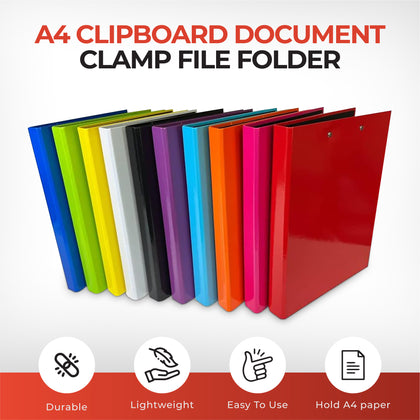 Purple A4 Clipboard Document Clamp File Folder
