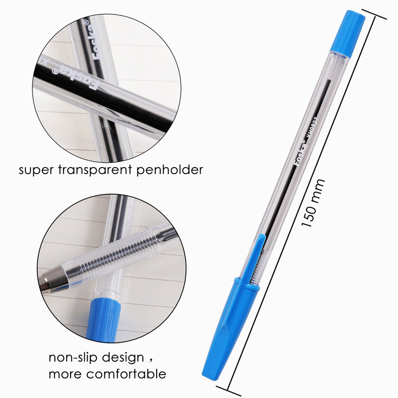 Box of 50 Blue Ballpoint Pens 1.0mm Tip