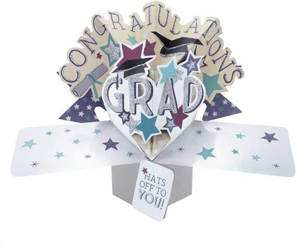 3 X Congratulations Lettering Pop Up Graduation Card