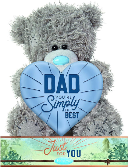 Me to You Tatty Teddy Father's Day Bear Holding 'Dad You're Simply the Best' Heart