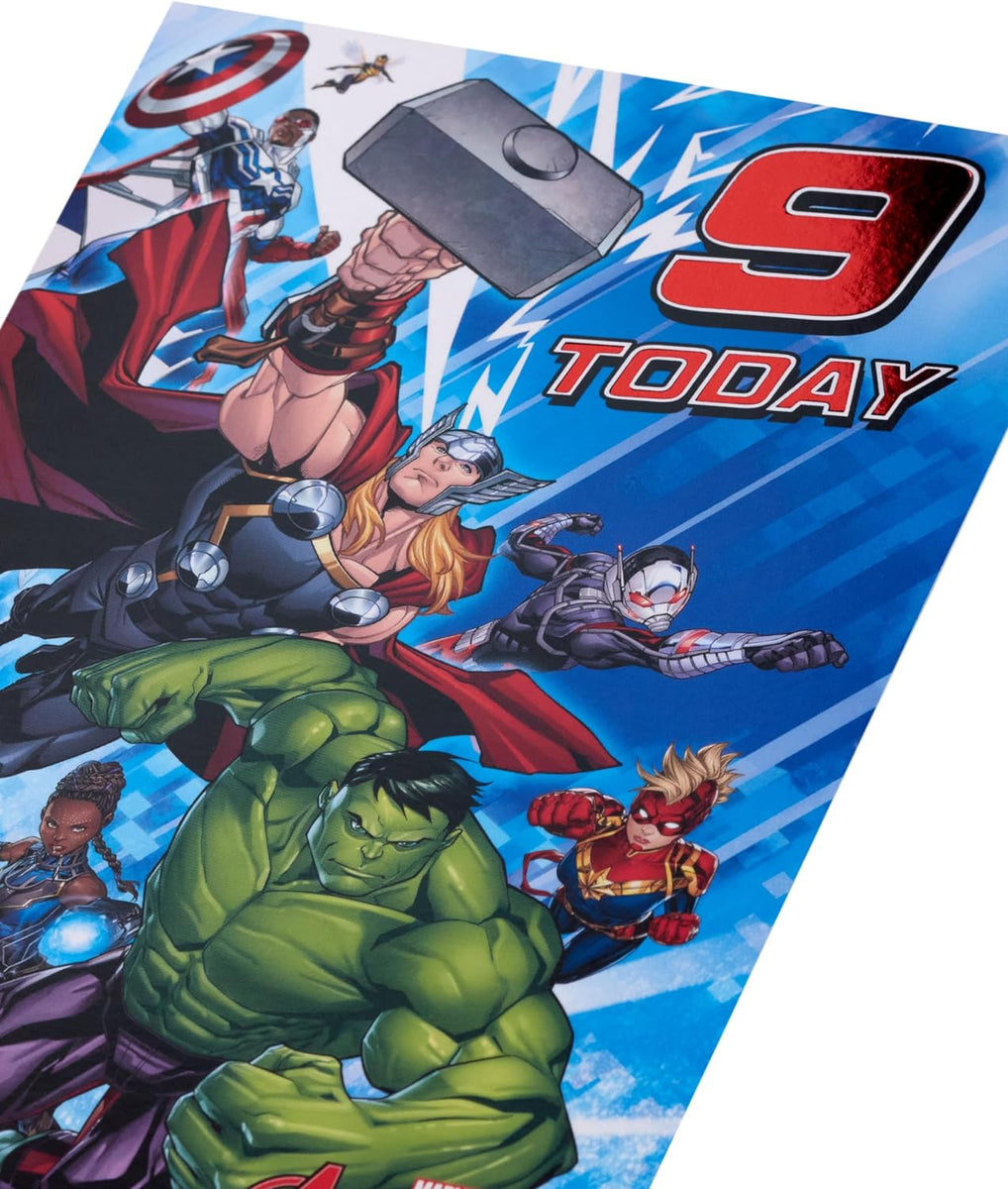 Marvel The Avengers Hero Design 9th Birthday Card – Evercarts