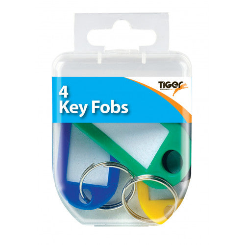 Pack of 4 Assortred Colour Key Fobs