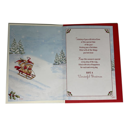 Daughter and Her Boyfriend Cute Bears On Sleigh Design Christmas Card