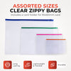 Pack of 12 A4 Clear Zippy Bags with Pink Zip