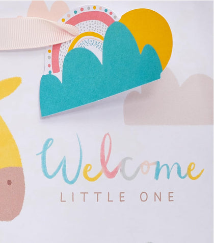 Cute Giraffe Design New Baby Boy or Girl Medium Gift Bag