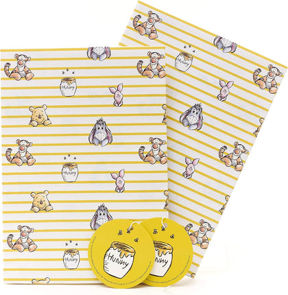 Winnie the Pooh Packaged Wrapping Paper 2 Sheets and 2 Tags