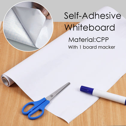 Self Adhesive Whiteboard Roll Wwith White Board Marker- 45cm x 2m