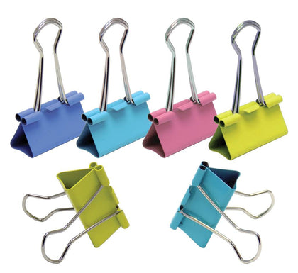 Pack of 12 51mm Assorted Colour Fold Back Binder Clips