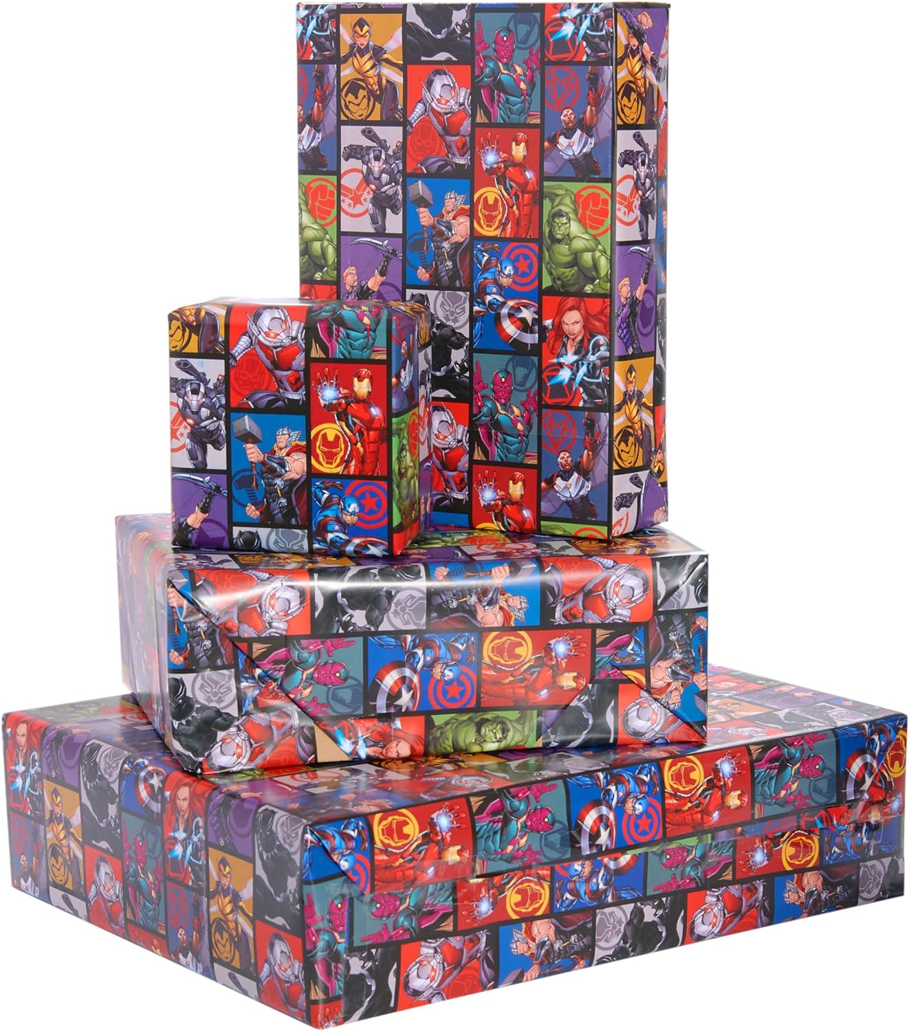 Marvel The Avengers Wrapping Paper Sheets 6 Sheets & 6 Tags