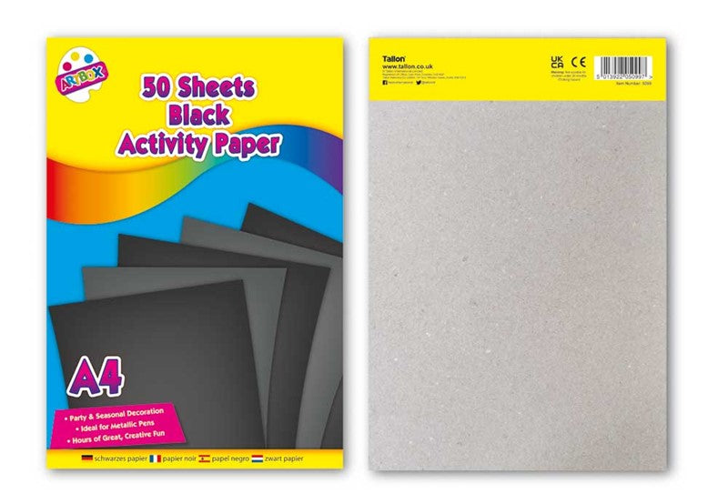 A4 50 Sheets Black Paper Pad