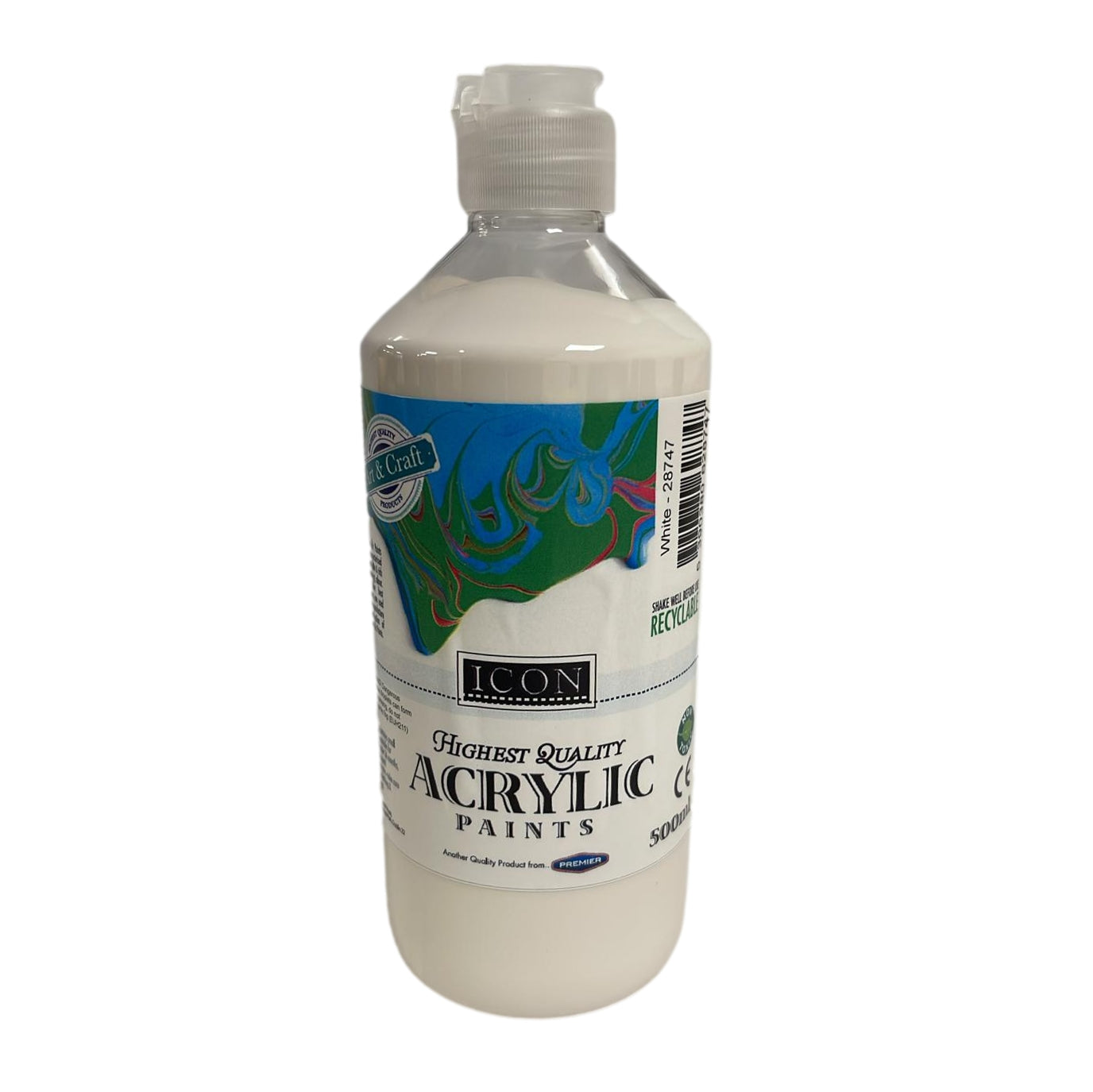 White Acrylic Paint 500ml by Icon Art