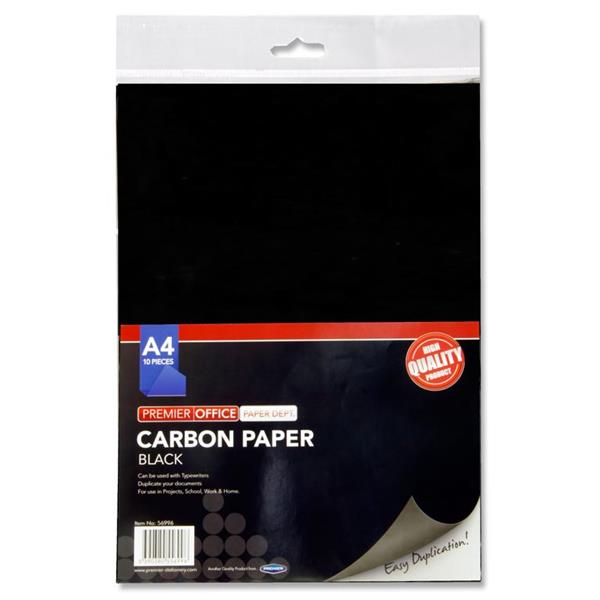 Pack of 10 Sheets A4 Black Carbon Paper by Premier Office
