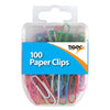 Pack of 100 Coloured Paper Clips