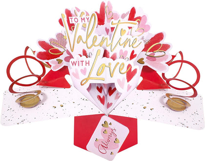 'To my Valentine' With Love Pop Up Valentine's Day Card