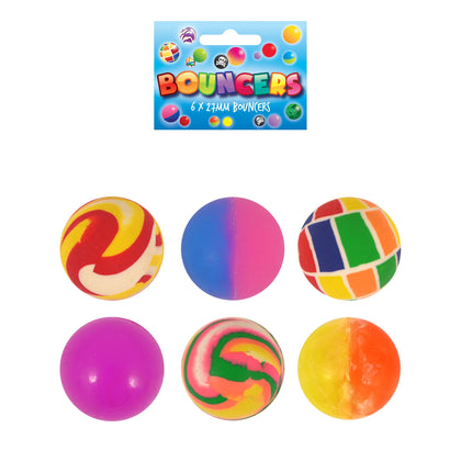 Pack of 6 Assorted Colours Bouncy Jet Balls 2.5cm