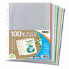Pack of 25 A4 Recycled Colour Edge Punched Pockets
