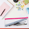 Janrax 13x5" Red Zip Clear Exam Pencil Case