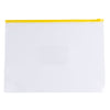 Pack of 12 A4+ Foolscap Clear Zippy Bags with Yellow Zip