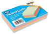 Pack of 100 Sheet of Multicoloured Ruled Record Cards 5" x 3"