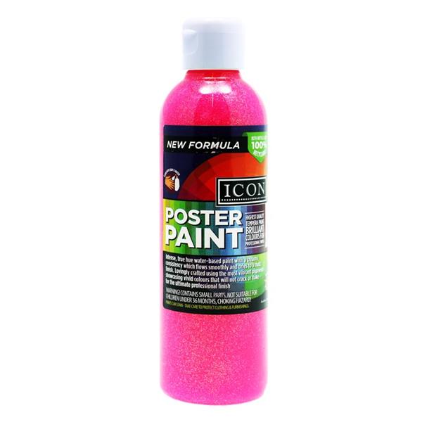 300ml Pink Glitter Poster Paint by Icon Art – Evercarts