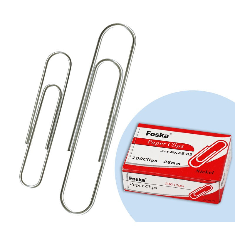 Pack of 100 Round End Paper Clips 50mm