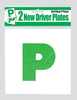 2 Self Cling Green P Passed Plates