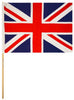 Union Jack Nylon Hand Flag with 62cm Wood Stick