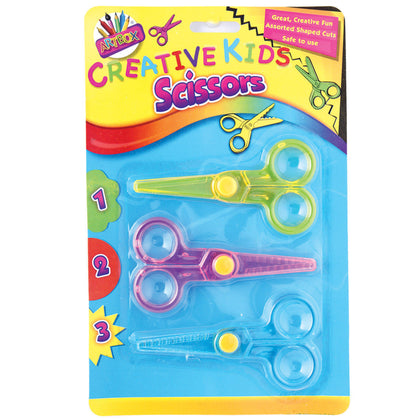 Pack of 3 Novelty Cut Safety Scissors