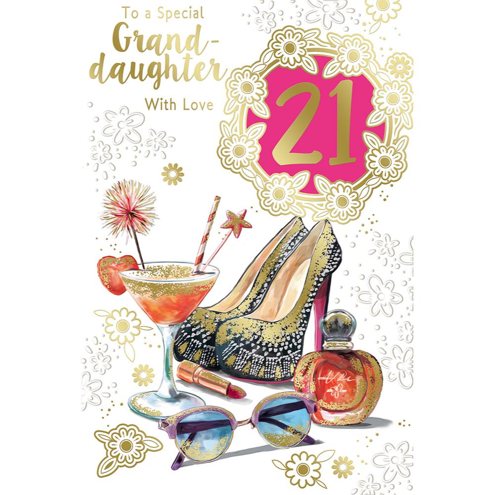 To A Special Granddaughter With Love 21st Birthday Celebrity Style Greeting Card