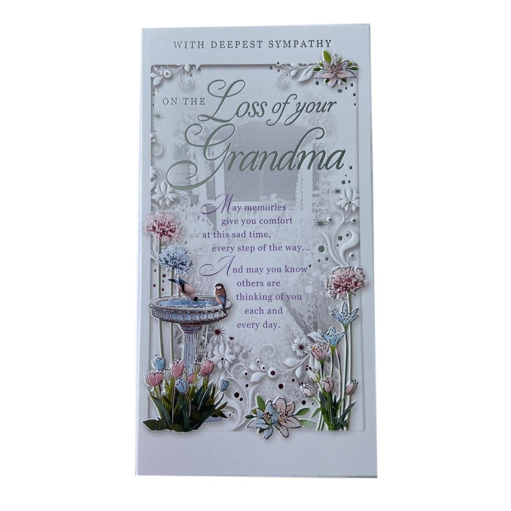Loss of Grandma Floral Design Sympathy Opacity Card