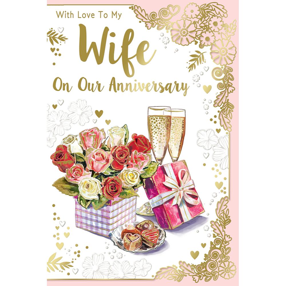 With Love To My Wife On Our Anniversary Celebrity Style Greeting Card