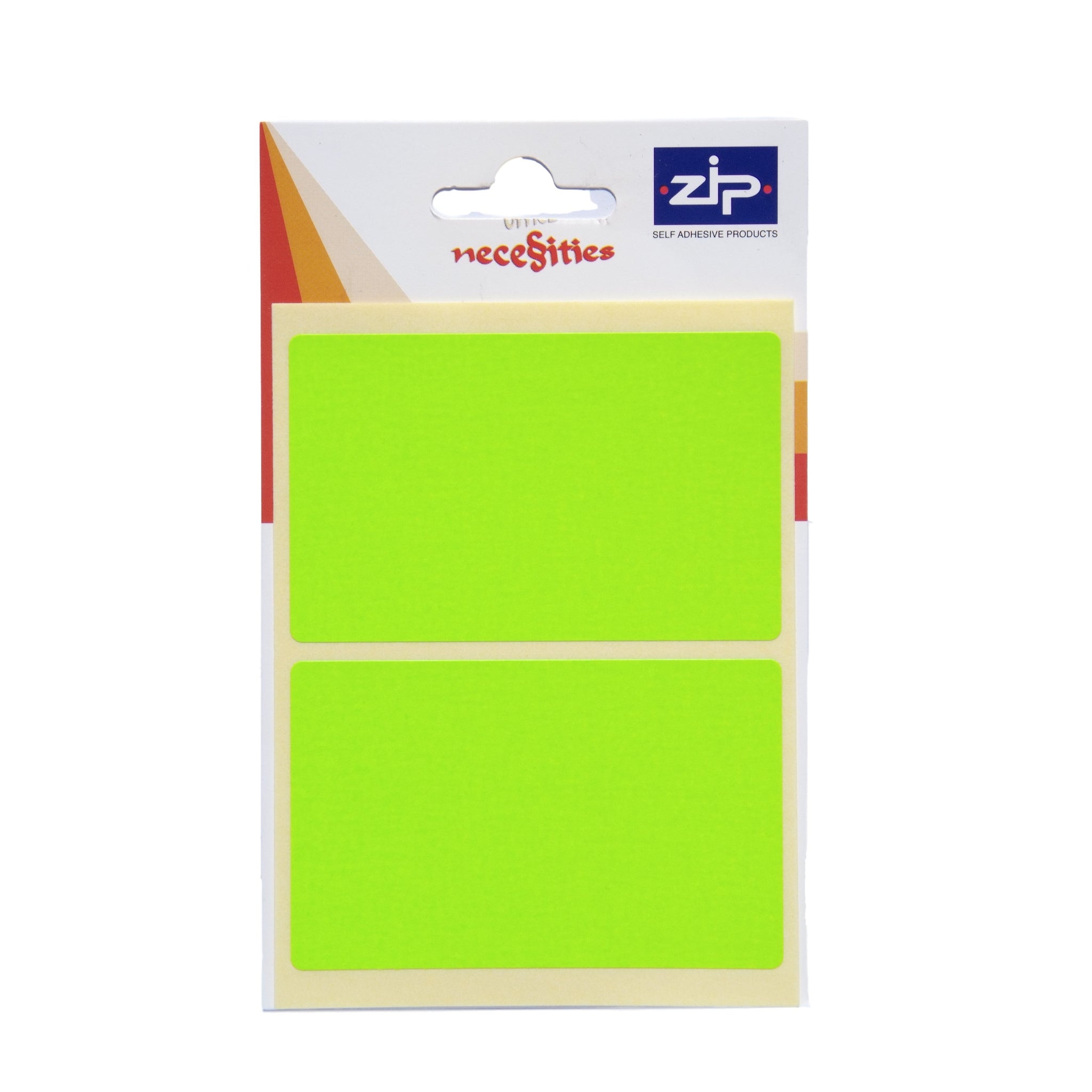 Pack of 8 50 x 80mm Fluorescent Green Labels
