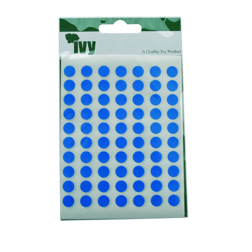 Pack of 490 8mm Blue Round Sticky Dots