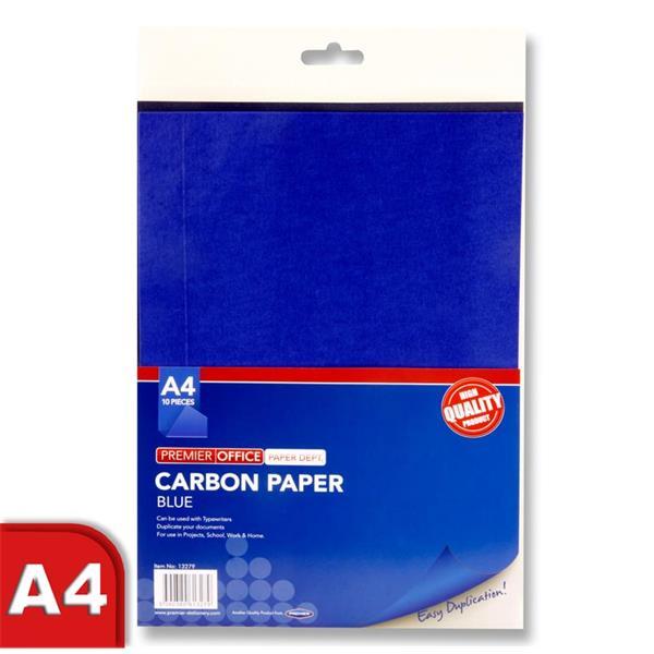 Pack of 10 A4 Sheets Blue Carbon Paper by Premier Office
