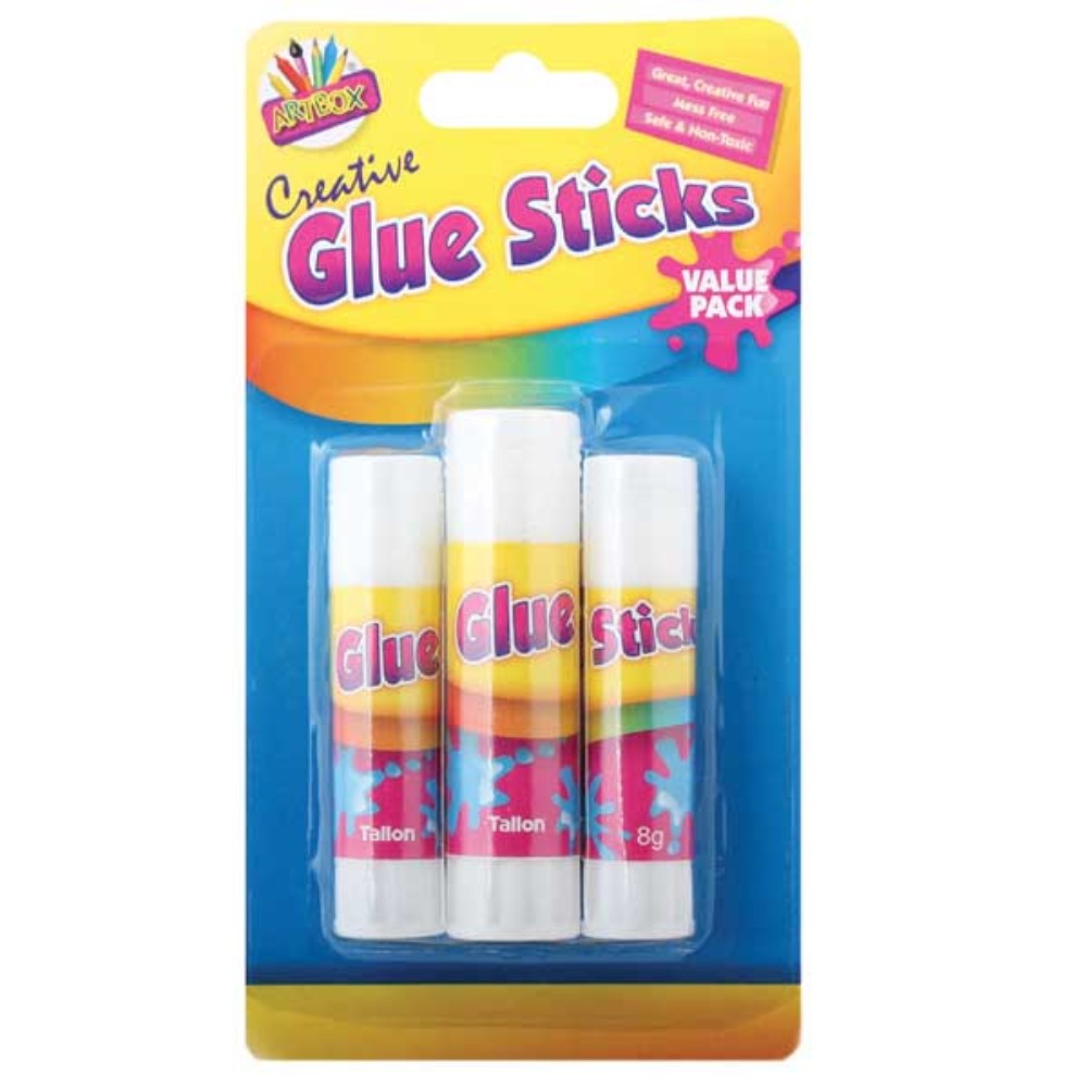 Pack of 3 Glue Sticks 2 x 8Grm & 1 x 15Grm