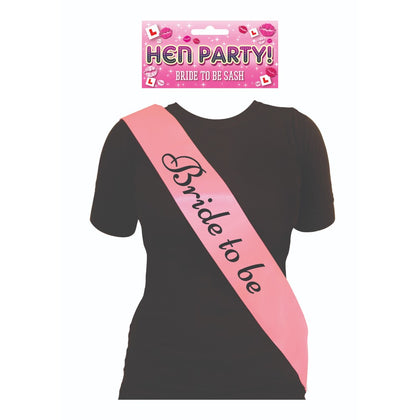 Bride to Be Hen Party Pink with Black Text Sash