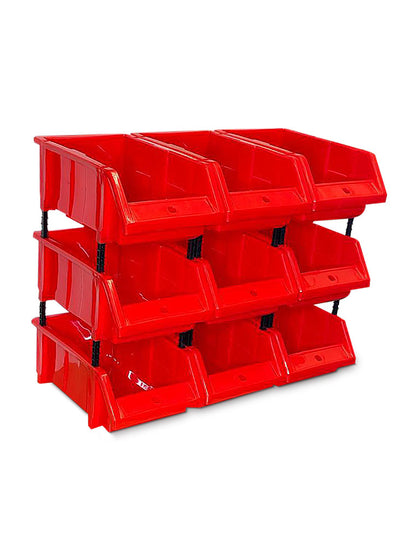 Stackable Storage Bin in Red