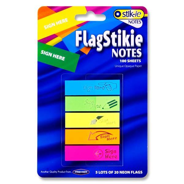 Pack of 100 Sign Here Flag Page Sticky Markers Sheets by Stik-ie
