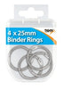 Pack of 4 Binder 25mm Rings