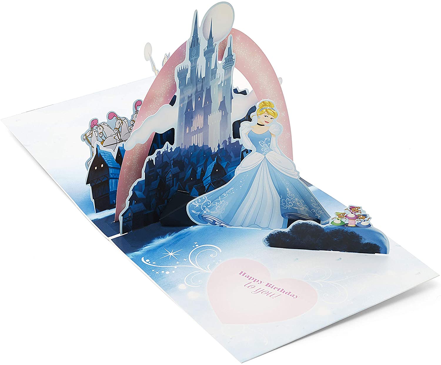 Disney Princess Cinderella Birthday Card Pop Up Sound 3D Card for Kids –  Evercarts