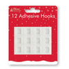 Pack of 12 Self Adhesive Hooks - Christmas Lights Wreath Decoration
