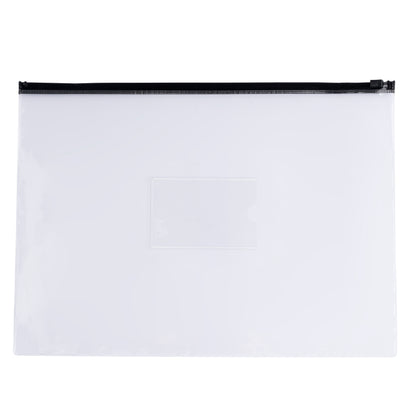 Pack of 12 A4 Clear Zippy Bags with Black Zip