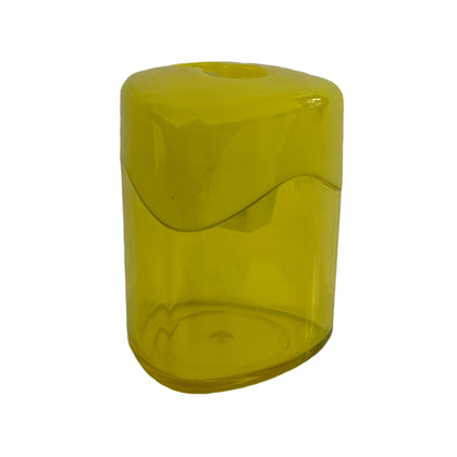 Pack of 12 Yellow Two Holes Sharpener with Canister