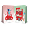 Pack of 12 Super Jumbo Portrait Christmas Bag Cute Bus and Car