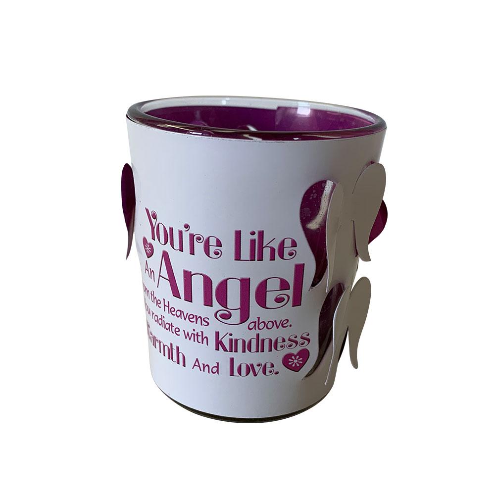 You're Like an Angel Glass Sentiment Tealight Candle Holder